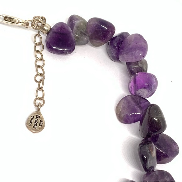 Signed Barse Purple Agate/Amethyst Polished 925 Sterling Silver necklace - Picture 4 of 7